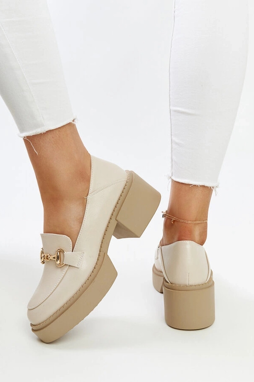 Beige Stöckelschuhe aus Ökoleder Vinceza