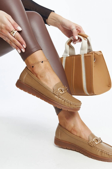 Mocassins à boucle beige foncé Anisah 2