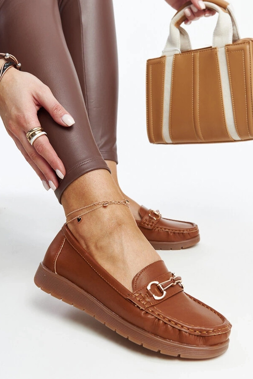 Anisah Brown Buckle Moccasins
