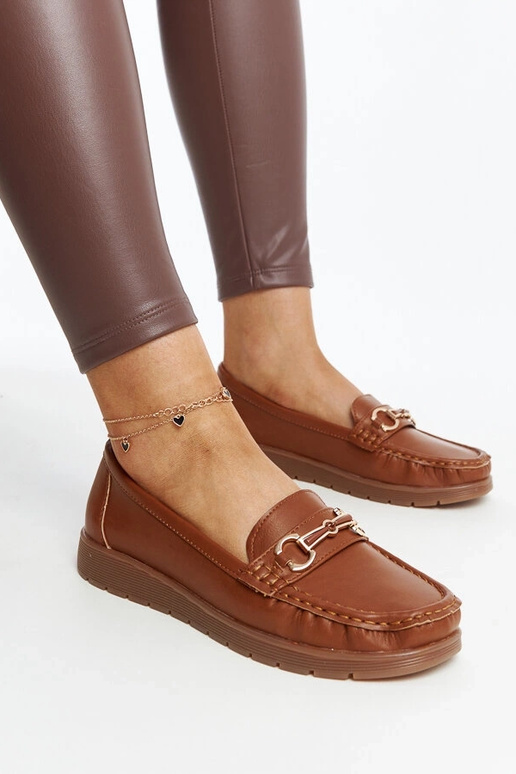 Anisah Brown Buckle Moccasins