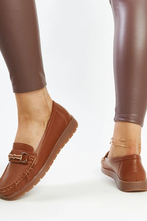 Anisah Brown Buckle Moccasins