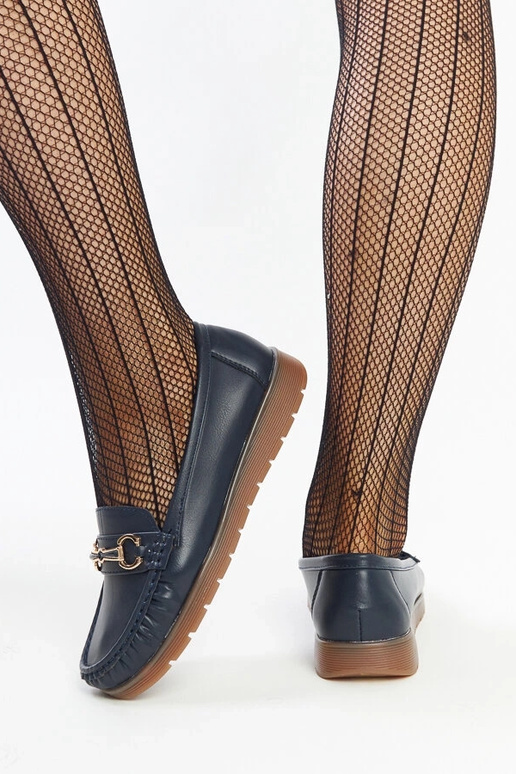 Marineblaue Anisah-Loafer mit Schnalle Marineblaue Anisah-Loafer mit Schnalle