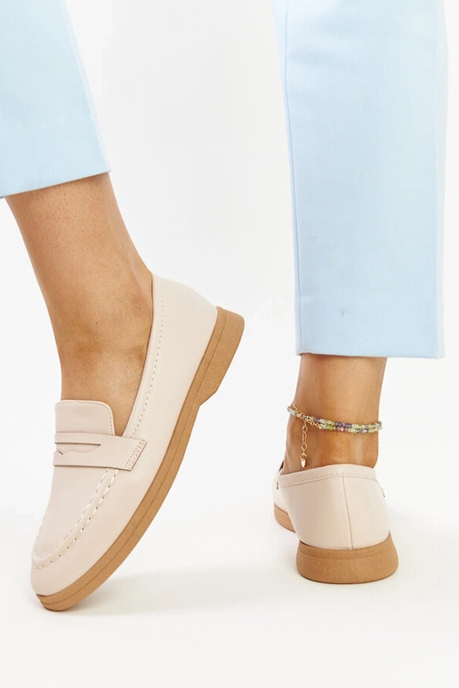 Mocassins classiques Nawrah beige clair Mocassins classiques Nawrah beige clair