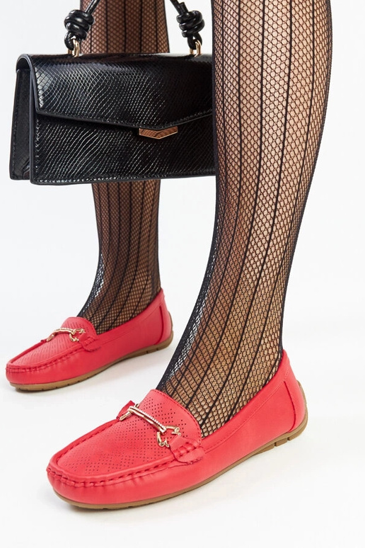 Røde loafers med dekorativt spænde Adila Røde loafers med dekorativt spænde Adila