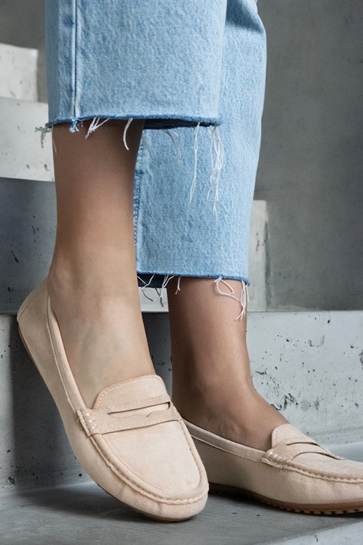 Mocassins beiges en suède synthétique...