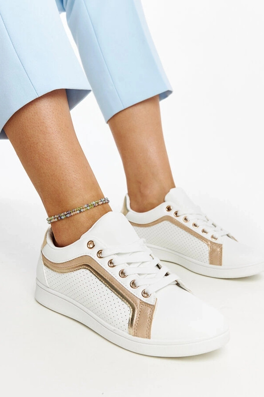 Hvid og guld Amal platform sneakers