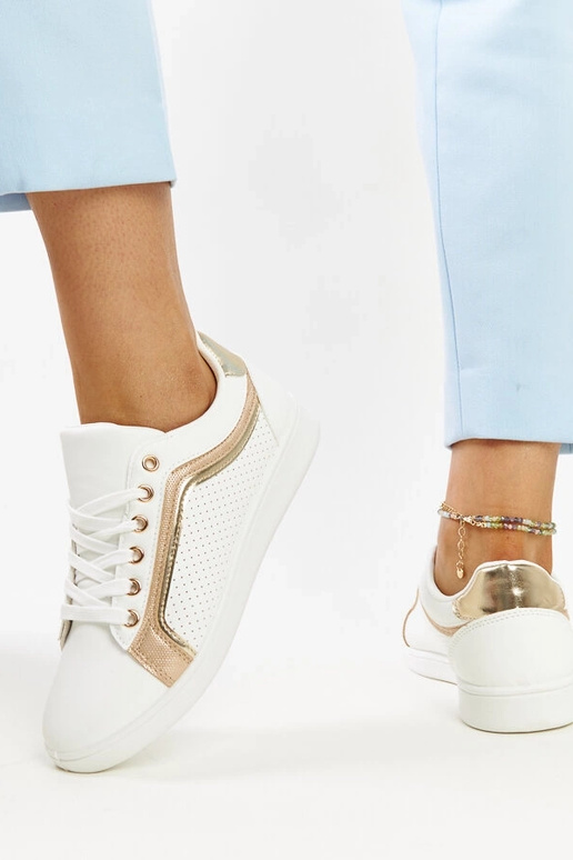 Hvid og guld Amal platform sneakers
