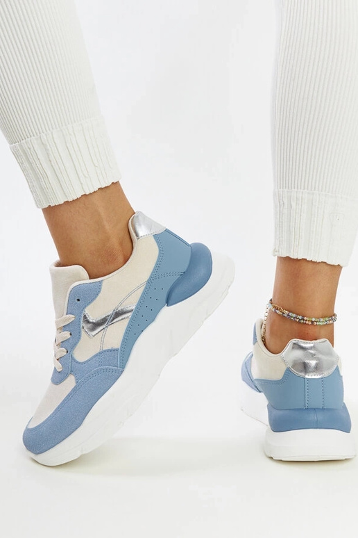 Bežowo-niebieskie sneakersy na... Bežowo-niebieskie sneakersy na...