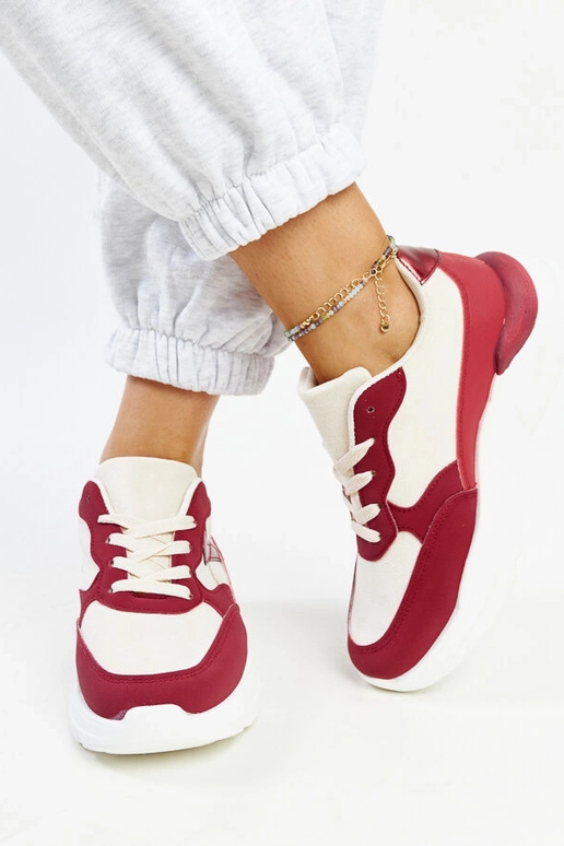 Beige og røde Nereida platform sneakers