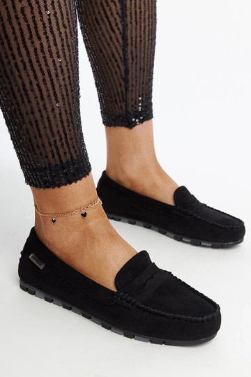 Mocassins en daim noir Nafisah