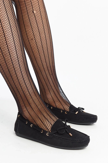 Aneesa loafers i sort ruskind 2