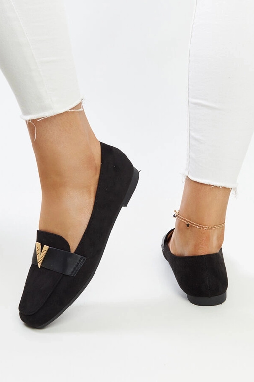 Sorte loafers med Namal dekoration