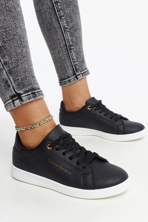 Sorte Furat øko-læder sneakers