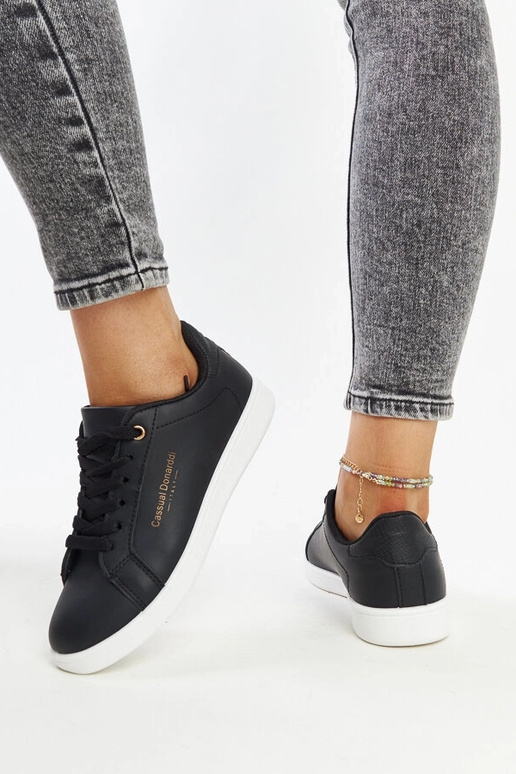 Sorte Furat øko-læder sneakers