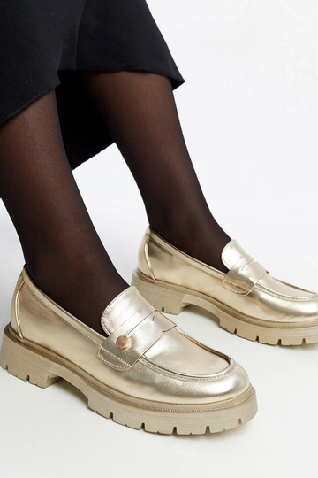 Mocassins dorés en simili...