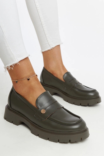 Donkergroene schoenen van kunstleer Mladenka
