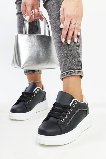 Sorte sneakers med dekorative rhinsten Perica 2