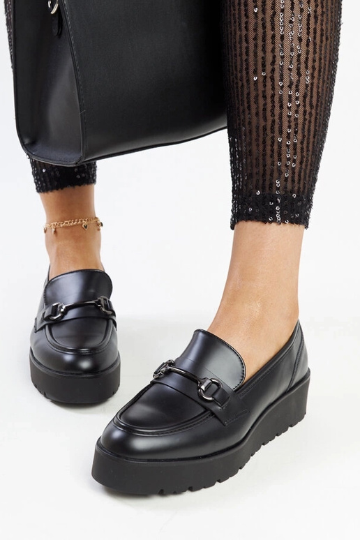 Mocassins compensés Oili noirs