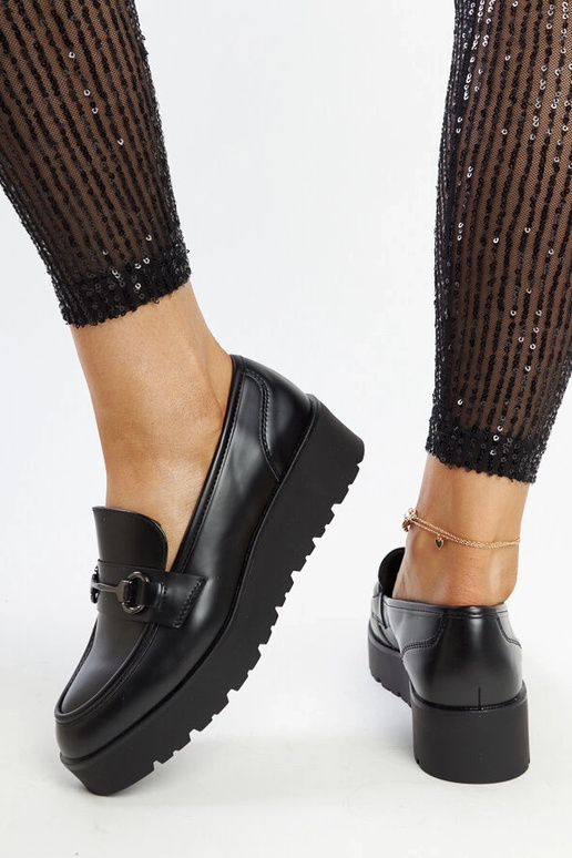Mocassins compensés Oili noirs