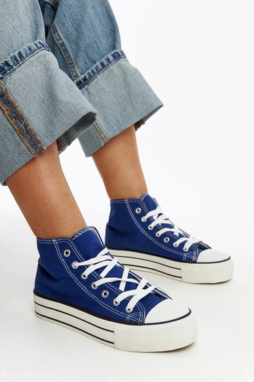 Blaue High-Top-Sneaker mit...
