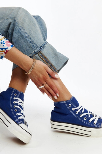 Blaue High-Top-Sneaker mit... 2