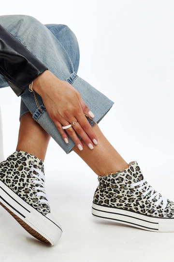 Hohe Leoparden-Sneaker mit... 2
