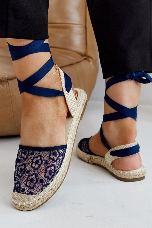 Espadrilles à bout ouvert en dentelle...