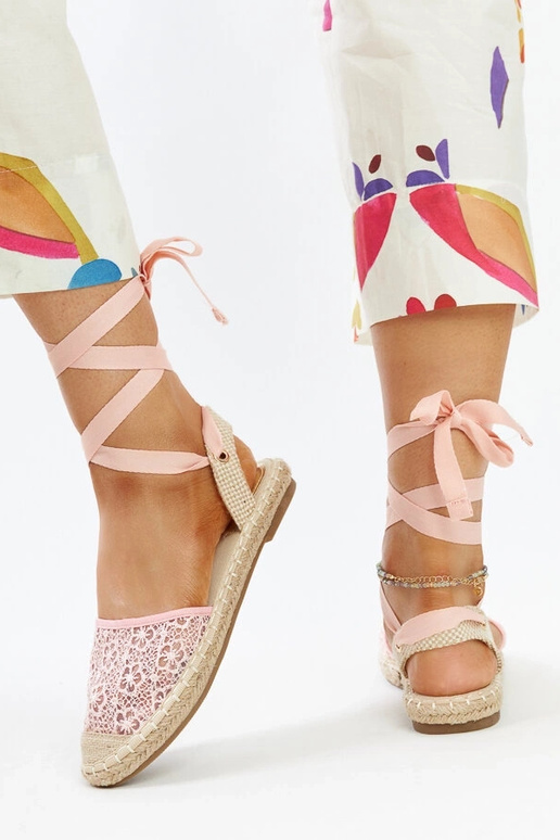Teha – Rosa Espadrilles mit offener...