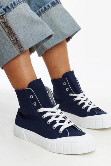 Baskets montantes bleu marine Vinka