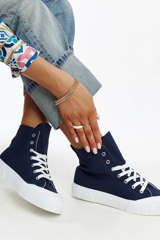 Marineblaue High-Top-Sneakers Vinka