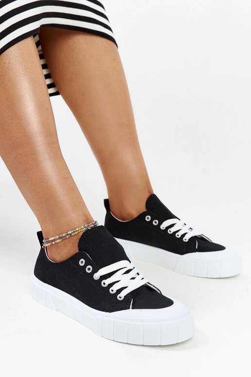 Eduards sorte stof sneakers