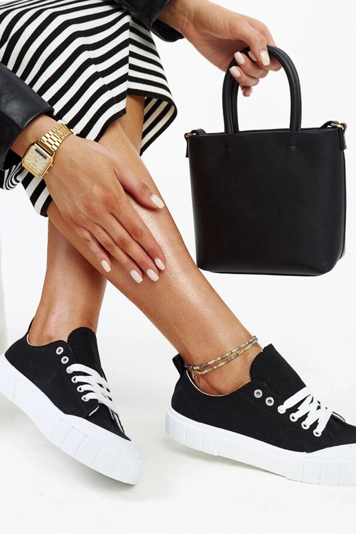 Eduards sorte stof sneakers