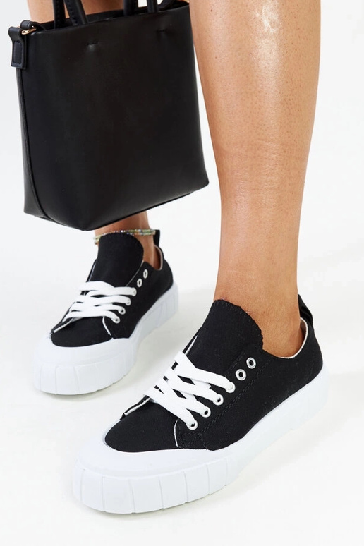 Eduards sorte stof sneakers