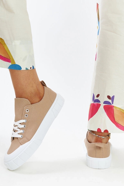 Eduards brune stof sneakers