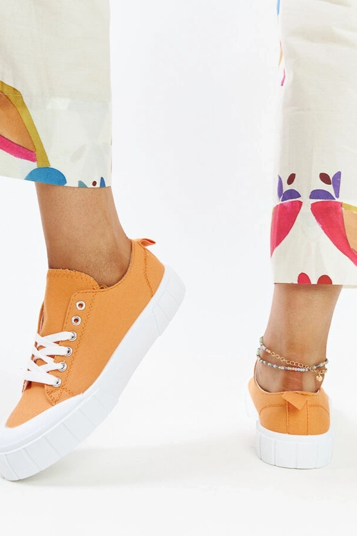 Eduards orangefarbene Stoff-Sneakers