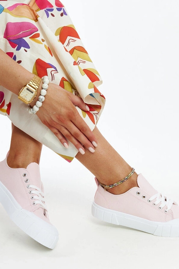 Eduards rosa Stoff-Sneakers 2