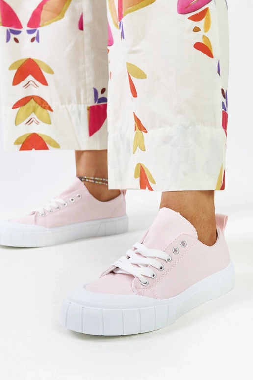 Eduards pink stof sneakers