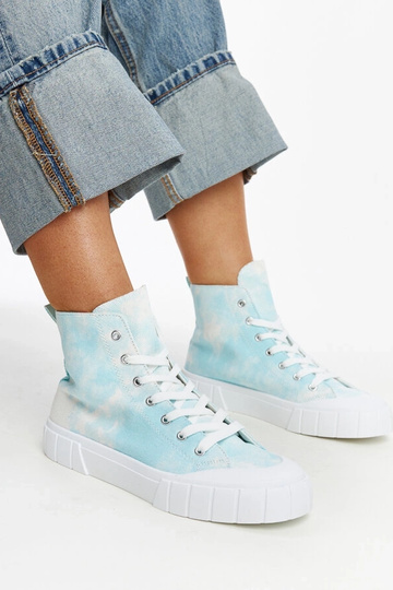 Blå high-top stof sneakers fra Raissa 2