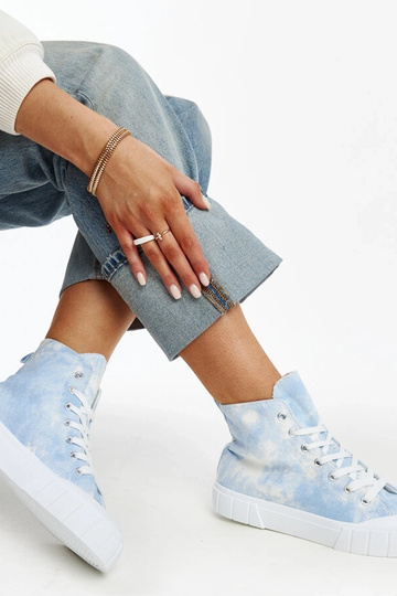 Blaue High-Top-Sneakers aus... 2