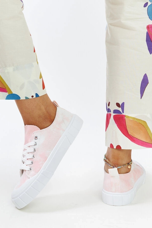 Jerina sneakers i pink stof