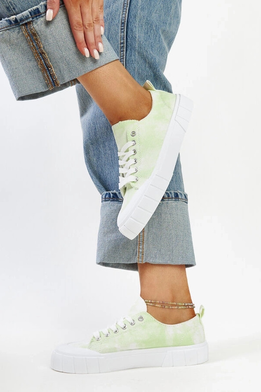 Baskets en tissu vert clair de Jerina