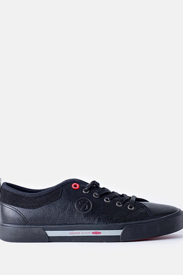 Zwarte heren sneakers CROSS JEANS van eco-leer