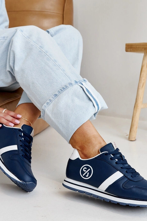 Marineblå damesneakers CROSS JEANS