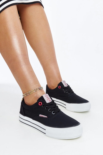 Baskets noires pour femme à semelle épaisse CROSS JEANS 2