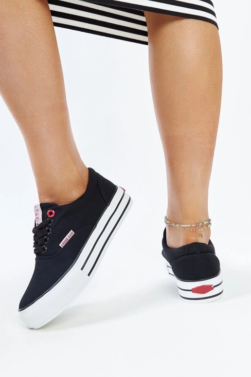 Baskets noires pour femme à semelle...