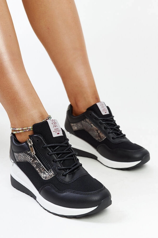 Sorte wedge sneakers til kvinder...