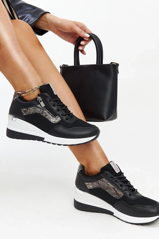 Sorte wedge sneakers til kvinder...