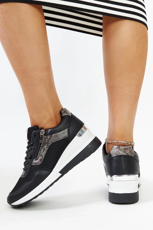 Sorte wedge sneakers til kvinder...