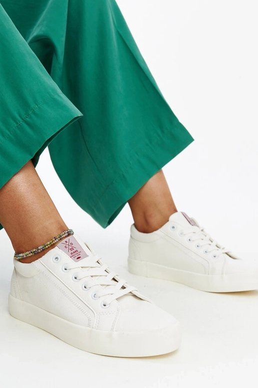 Hvide øko-lædersneakers til kvinder...