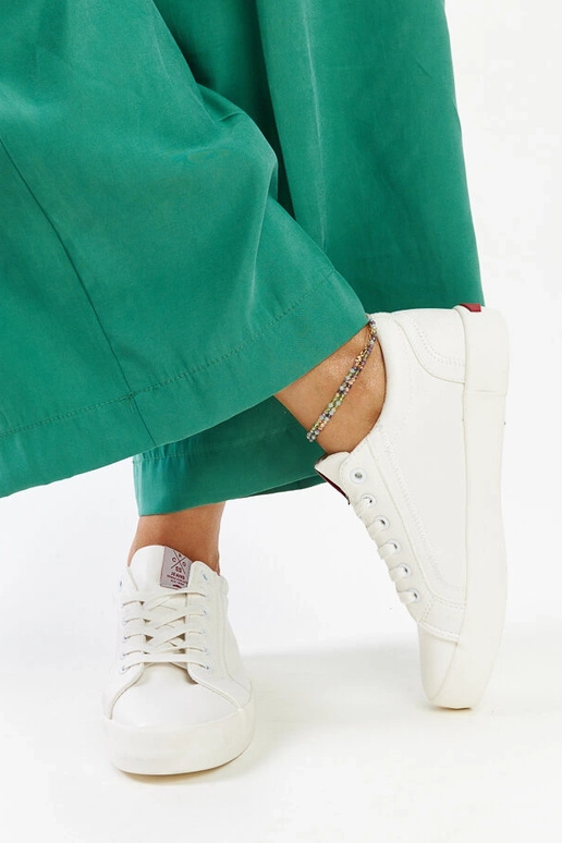 Weiße Damen-Sneaker aus Ökoleder...